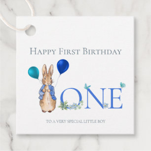Classic Rabbit First birthday Favour Tags