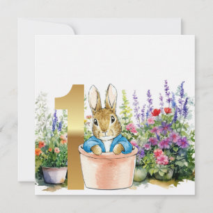 Classic Rabbit First birthday Invitation