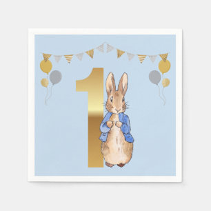 Classic Rabbit First Birthday Napkin