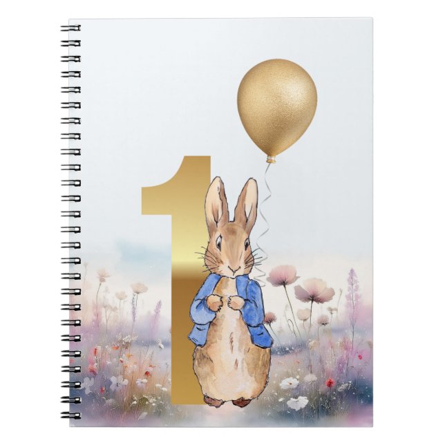 Classic Rabbit first birthday Notebook (Front)