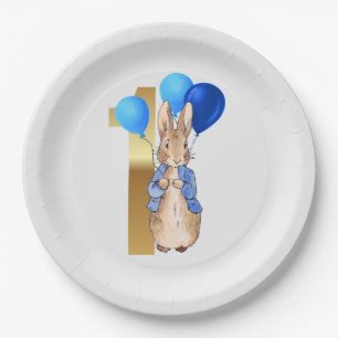 Classic Rabbit First Birthday Paper Plate