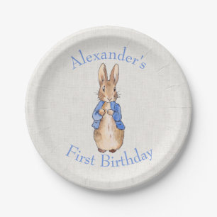 Classic Rabbit First Birthday Paper Plate