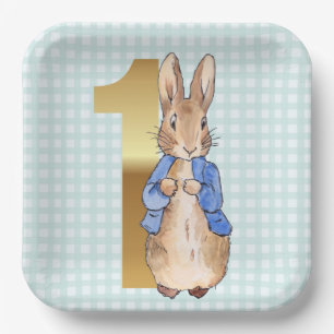 Classic Rabbit First Birthday Paper Plate