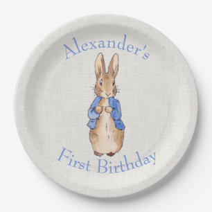 Classic Rabbit First Birthday Paper Plate