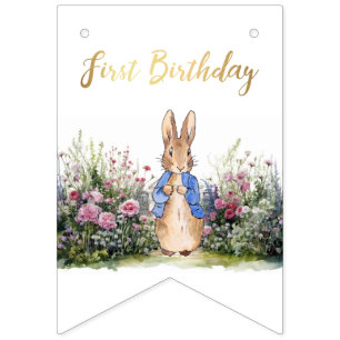 Classic Rabbit First birthday party Bunting