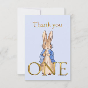 Classic Rabbit First birthday Thank you Card