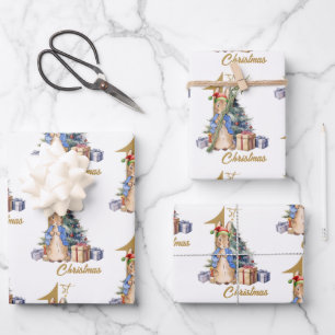 Classic Rabbit First Christmas Wrapping Paper Sheet