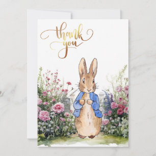 Classic Rabbit Flower Garden Thank you Invitation