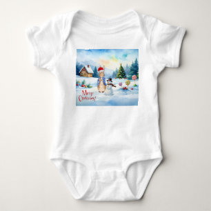 Classic rabbit Ginger bread house Baby Bodysuit