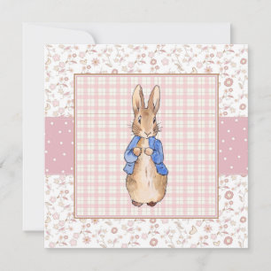 Classic rabbit in a blue jacket invitation