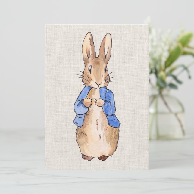 Classic Rabbit in a blue jacket Invitation (Standing Front)