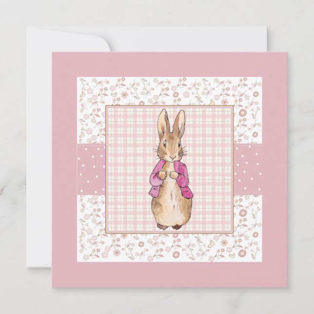Classic rabbit in a pink jacket invitation (Front)