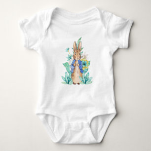 Classic rabbit in blue jacket baby bodysuit