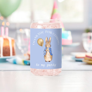 Classic rabbit in blue jacket can glass