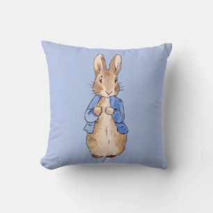 Classic rabbit in blue jacket cushion