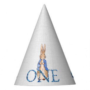 Classic Rabbit in blue jacket First birthday Party Hat