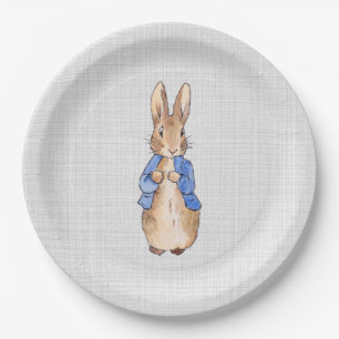 Classic Rabbit in blue jacket Paper Plate