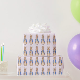 Classic rabbit in blue jacket wrapping paper