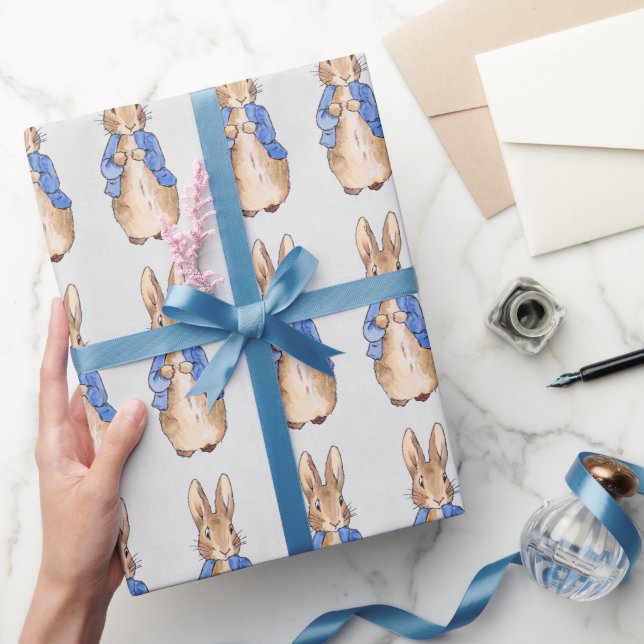 Classic rabbit in blue jacket wrapping paper (Gifting)