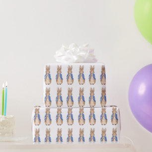Classic rabbit in blue jacket wrapping paper