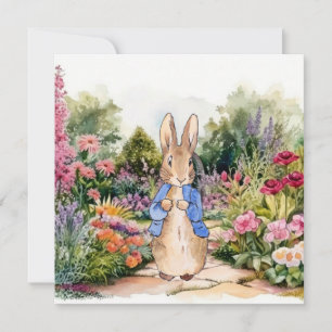 Classic Rabbit in his garden Card
