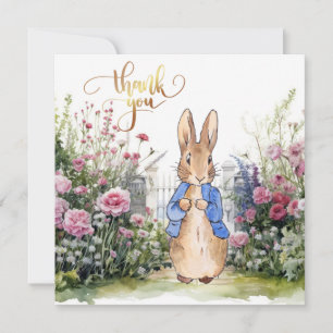 Classic Rabbit in his garden No 2 Thank You Card