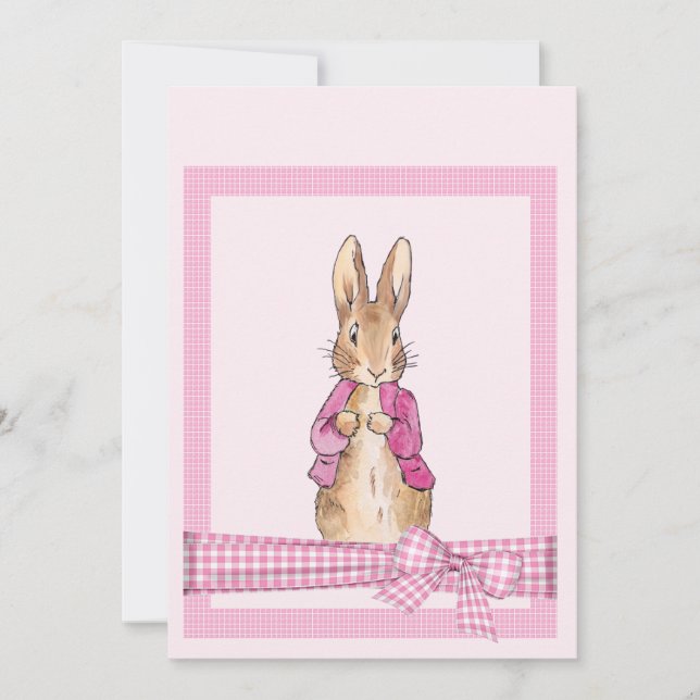 Classic Rabbit in pink jacket Invitation (Front)
