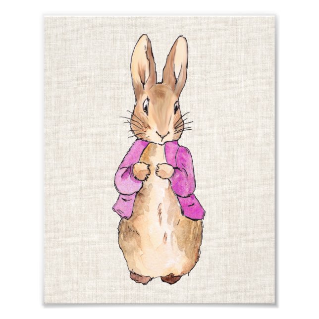 Classic rabbit in pink jacket photo print (Front)