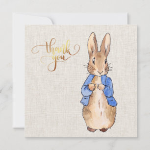 Classic Rabbit in pink jacket Thank You Card