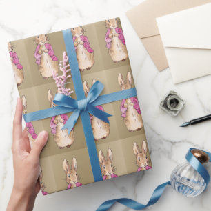 Classic rabbit in pink jacket wrapping paper