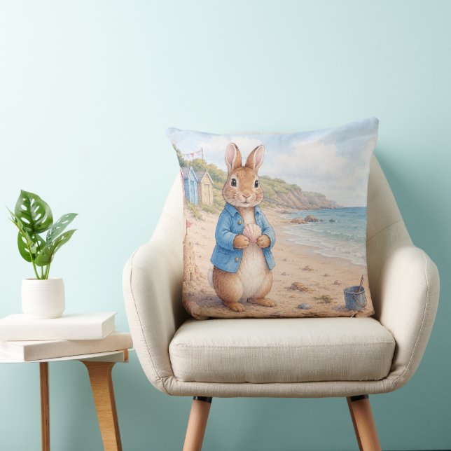 Classic Rabbit on a sandy beach Cushion (Chair)