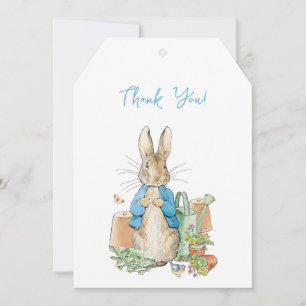 Classic rabbit plant pots Thank you Card
