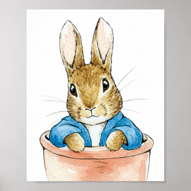 Classic Rabbit Terracotta Pot Poster (Front)