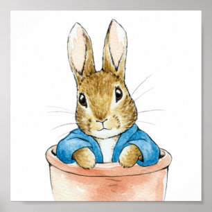 Classic Rabbit Terracotta Pot Poster