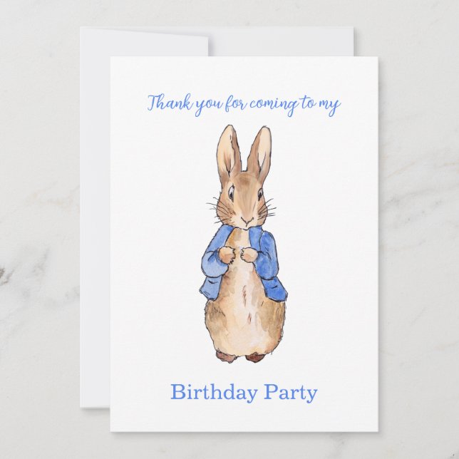 Classic Rabbit Thank you Invitation (Front)