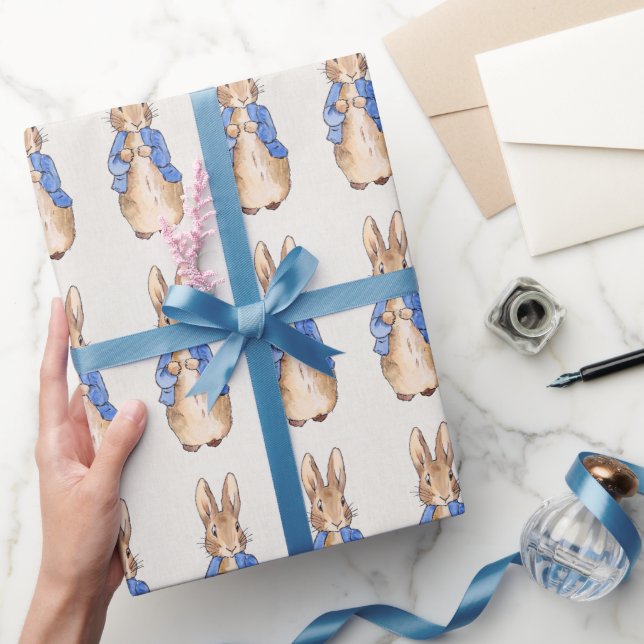 Classic Rabbit wearing a blue jacket Wrapping Paper (Gifting)