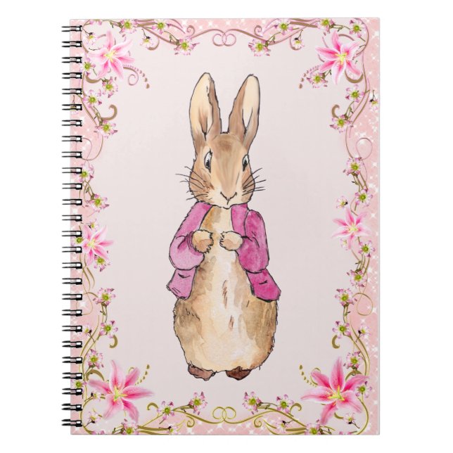 Classic rabbit wearing pink jacket notebook (Front)