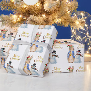 Classic Rabbit with Santa Hat Wrapping Paper