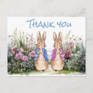 Classic Rabbits Thank you Postcard