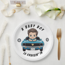 Classic Race Car Baby Boy Cruisin' In Shower