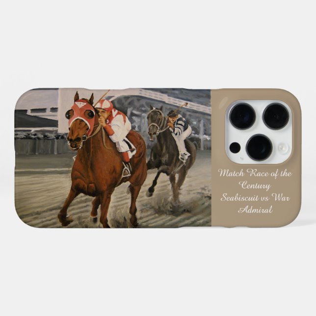 Classic Racehorse Delights Owners in Match Race iPhone Case (Back Horizontal)
