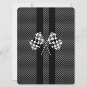 Classic Racing Flags Stripes in Carbon Fibre Style