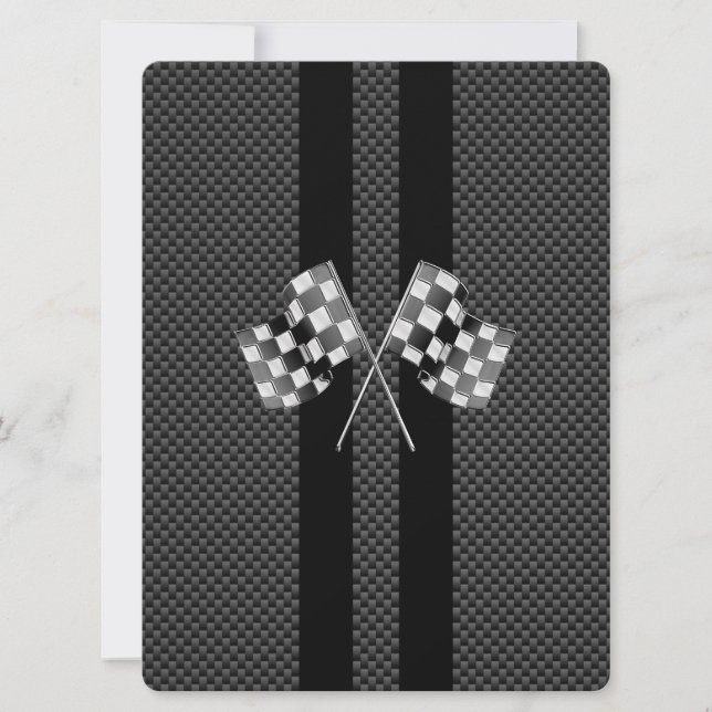 Classic Racing Flags Stripes in Carbon Fibre Style (Front)