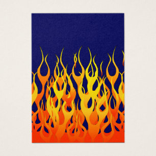 Classic Racing Flames Fire on Navy Blue