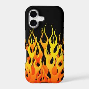 Classic Racing Flames Pin Stripes on Black