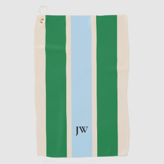 Classic Racing Stripe Monogram Golf Towel