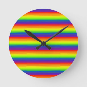 Classic Rainbow Flag Colors Marker Style Gay Round Clock
