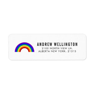 Classic Rainbow   Return Address Label