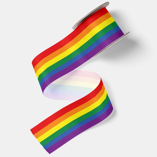 Classic Rainbow Stripe Satin Ribbon (Front+Back)