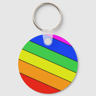 Classic Rainbow Striped Pattern Key Ring